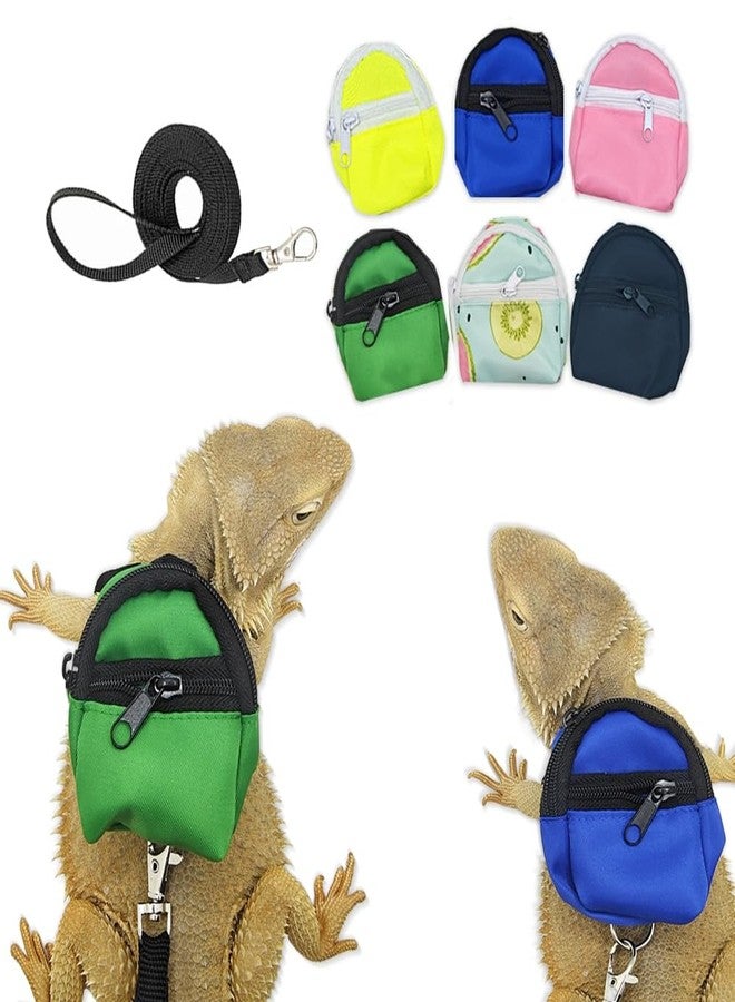 FORZENA Bearded Dragons Harness Leashes Set Cute Backpack Back to School Design for Small Pets Reptile Lizard Crested Gecko Chameleon Rat Hamster Squrriel Ferret Photo Shoot (Flower) - Image 5